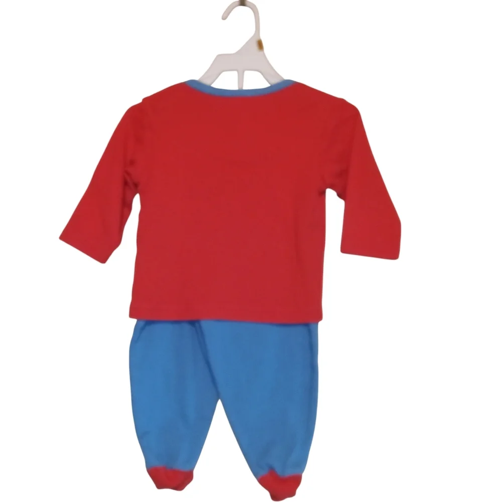 Bon Bébé Red and Blue 2-piece Baby Outfit with Lion Design Size 6-9 (19-26lbs)!
